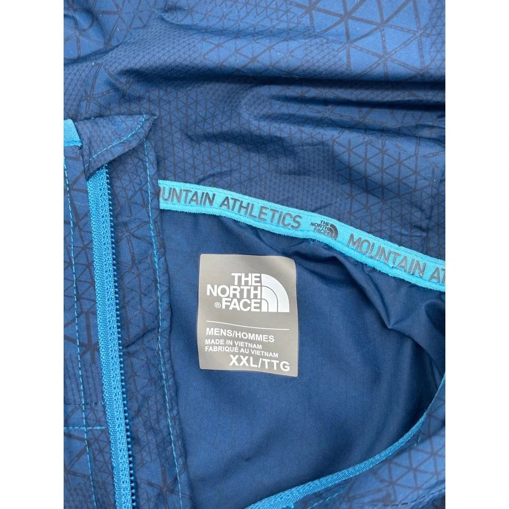 The North Face Mountain Athletics Blue Geometric Windbreaker Jacket Mens XXL